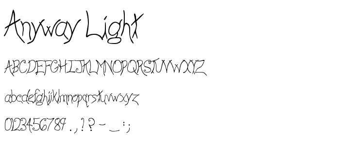 Anyway Light font